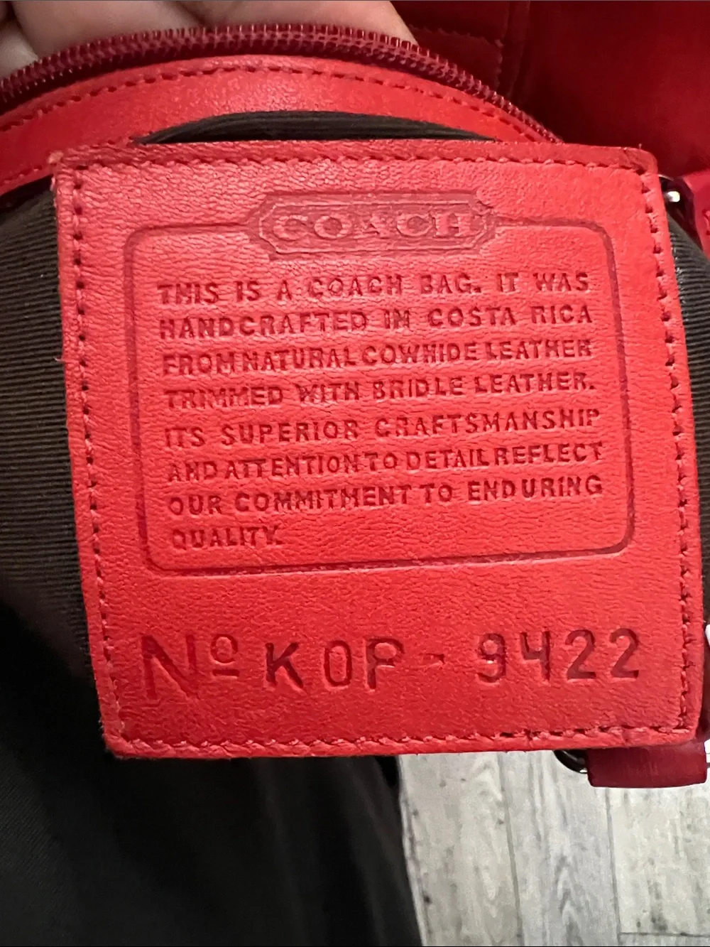 Coach Vintage Red Leather Bonnie Cashin Legacy Slim Tote, style 9422